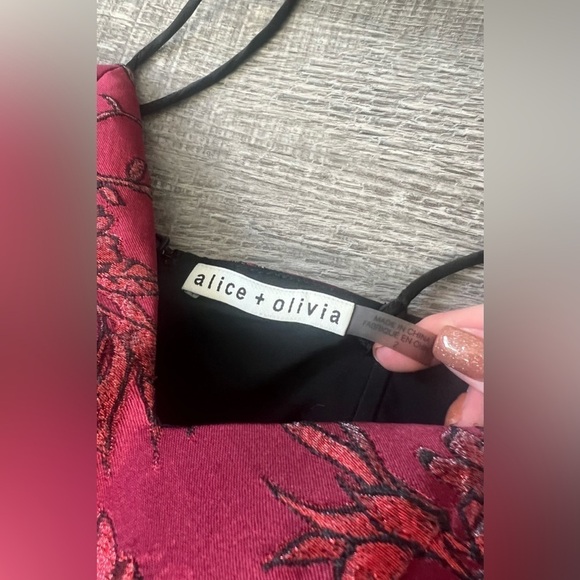 Alice + Olivia Red Floral Mini Dress - Picture 8 of 10